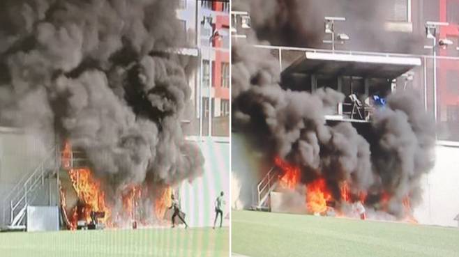 ANDORRA’S STADIUM CATCHES FIRE A DAY BEFOR ENGLAND GAME 