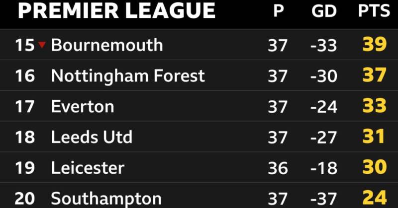  Premier League relegation run-in.